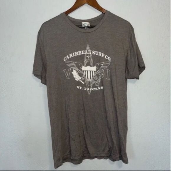 Men's Coastal Classics Caribbean Surf Co St. Thomas Grey T-Shirt - Picture 2 of 5